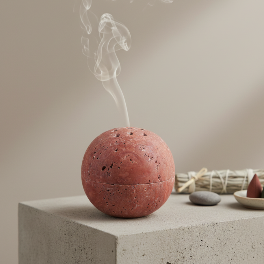 Virella Marble Sphere Incense Holder