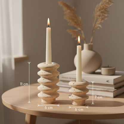 Tavira Travertine Candle Holder