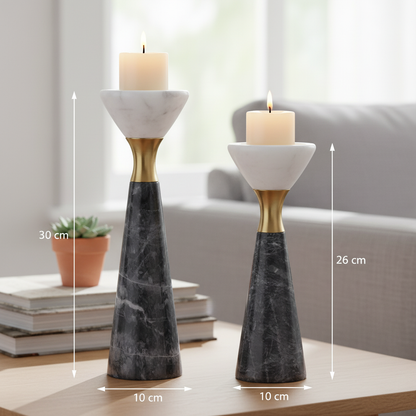 Valente Marble & Brass Candle Holder