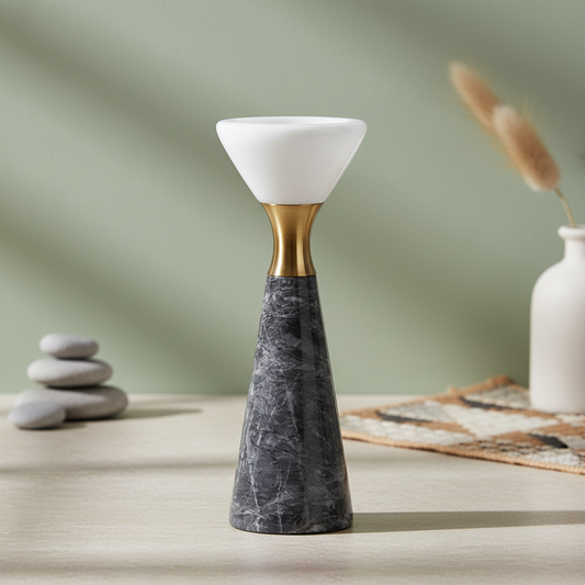 Valente Marble & Brass Candle Holder