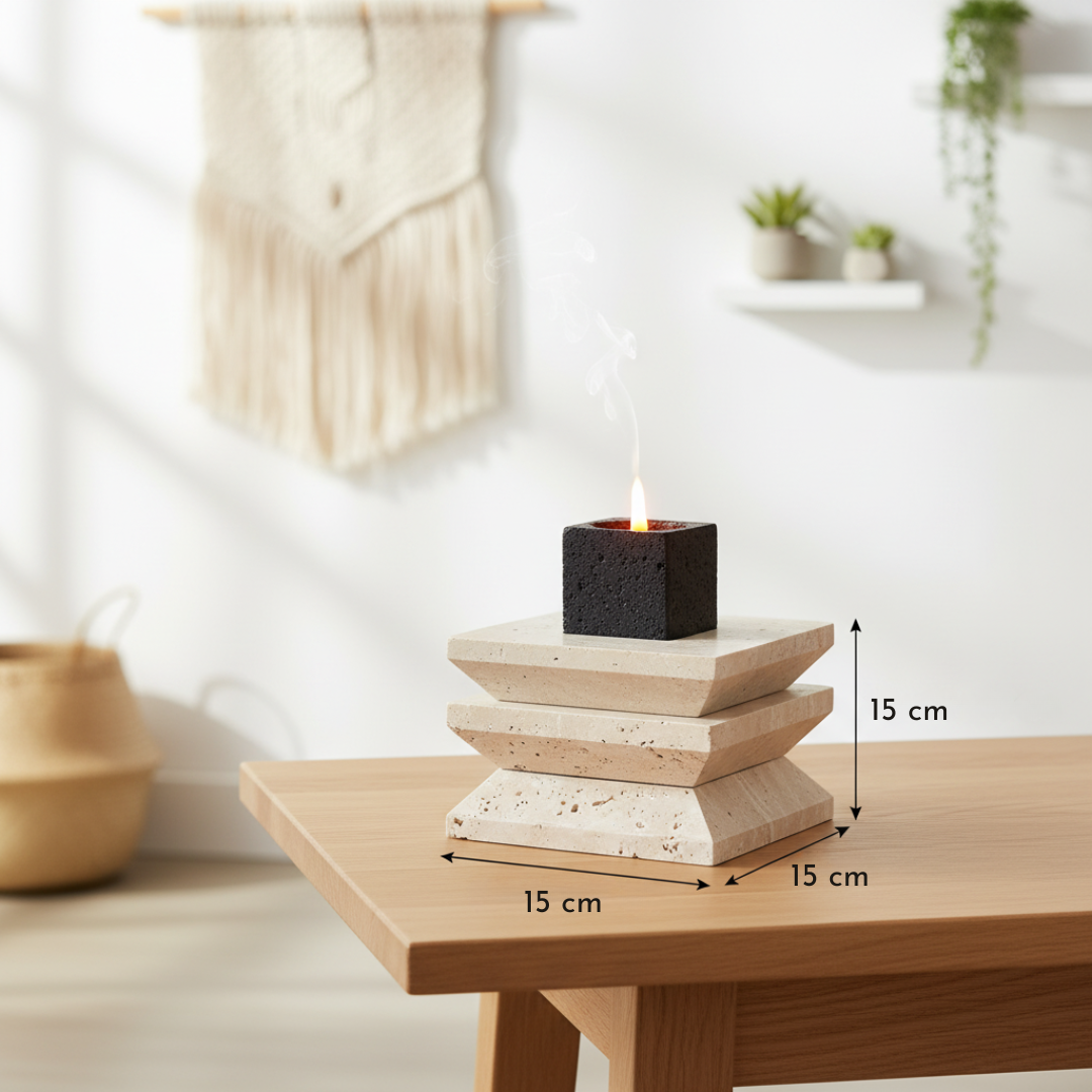 Ardura Travertine Candle Holder