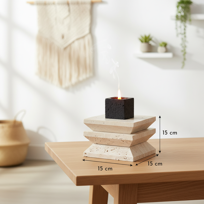Ardura Travertine Candle Holder