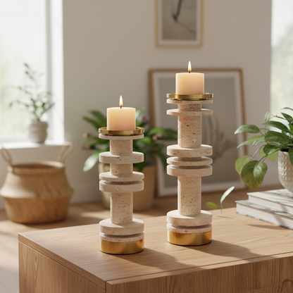 Ravena Solid Stone Candle Holder