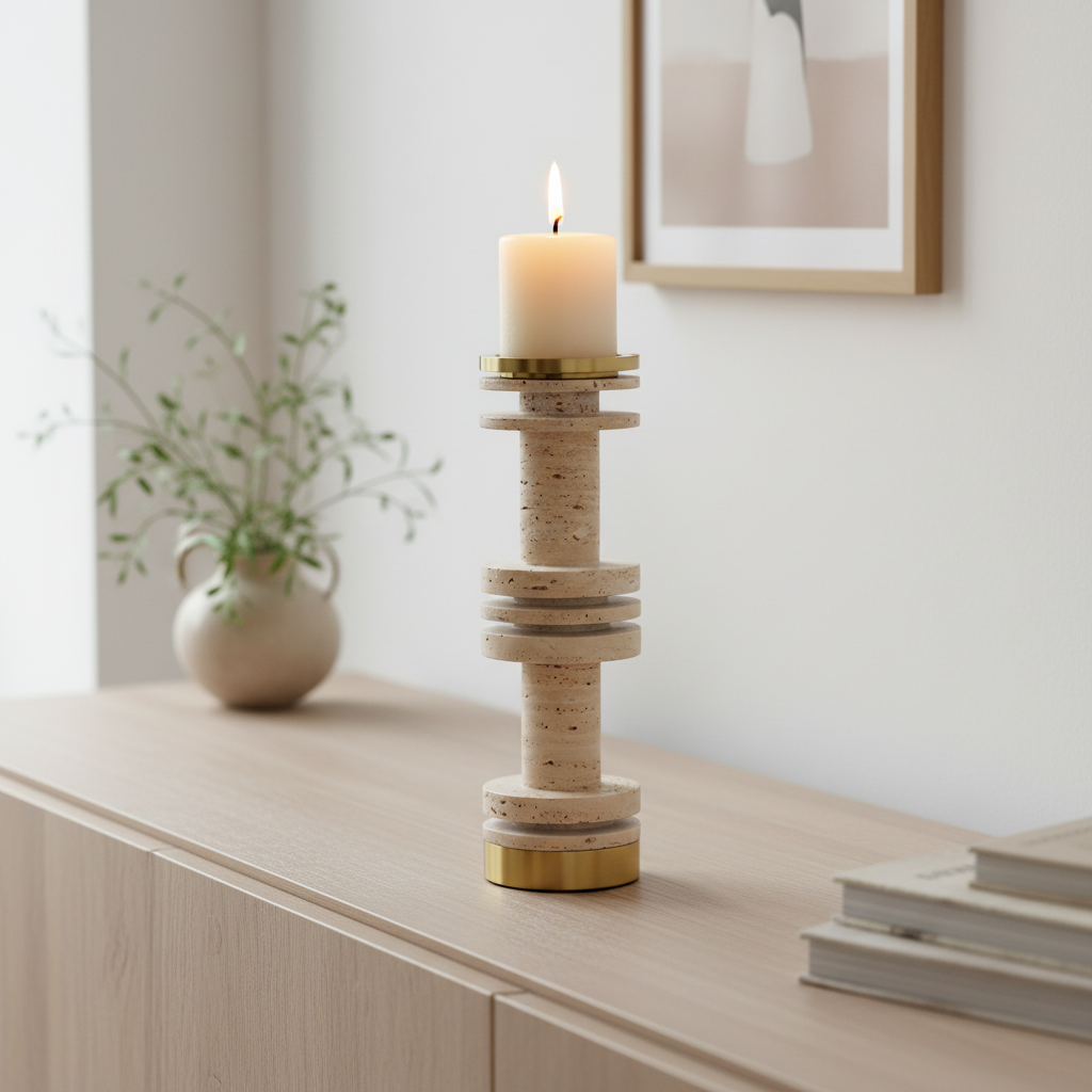 Ravena Solid Stone Candle Holder
