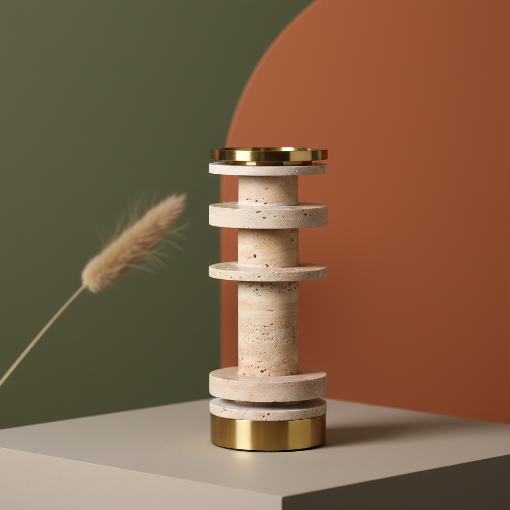 Ravena Solid Stone Candle Holder