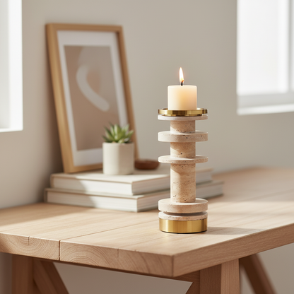 Ravena Solid Stone Candle Holder