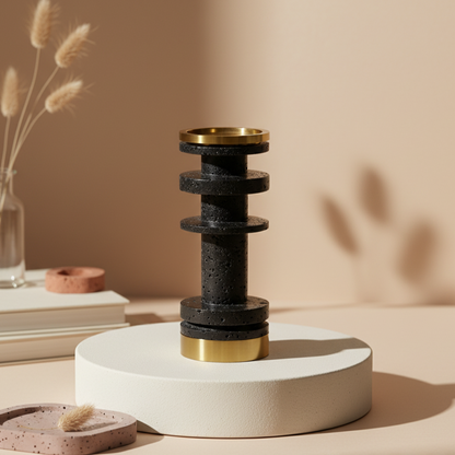 Ravena Solid Stone Candle Holder