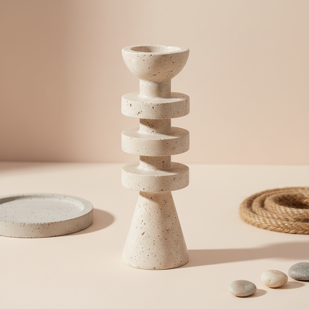 Capri Tiered Marble Candle Holder
