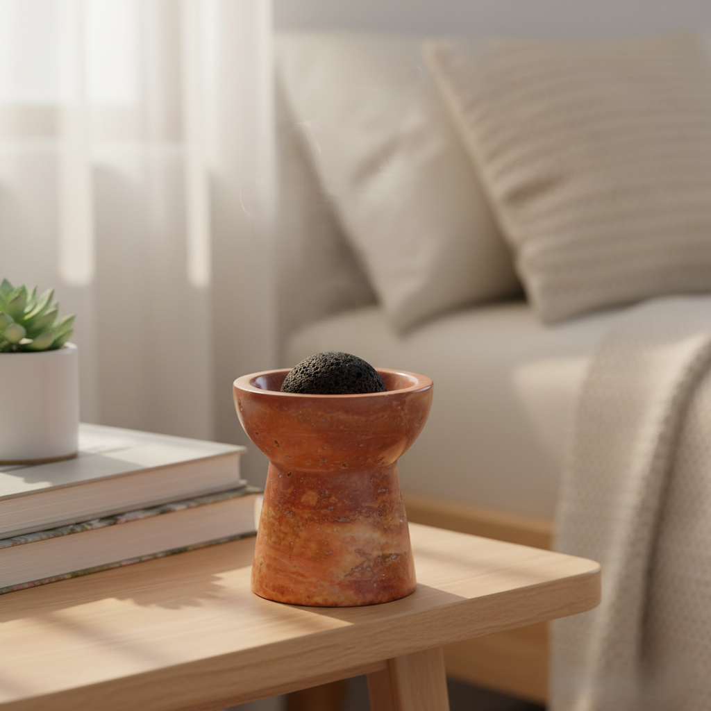 Solora Marble Aromatherapy Cup – Solid Stone with Lava Core