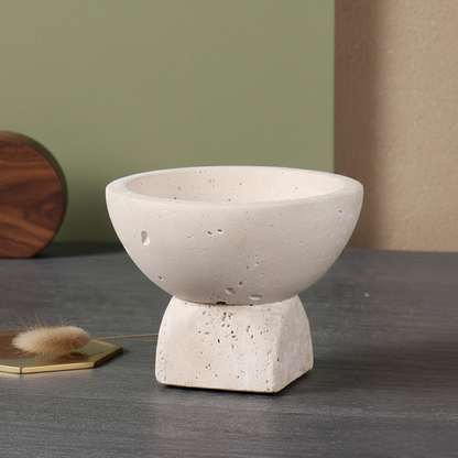 Travertine Mini Pedestal Bowl
