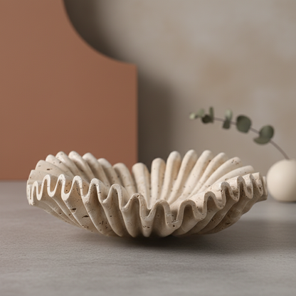 Rippled Travertine Tray