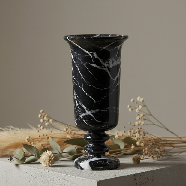 Amara Pedestal Marble Vase