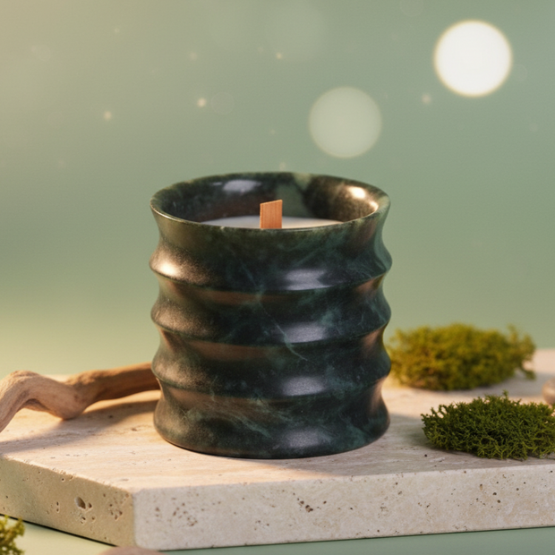 Verde Lume Marble Candle Jar