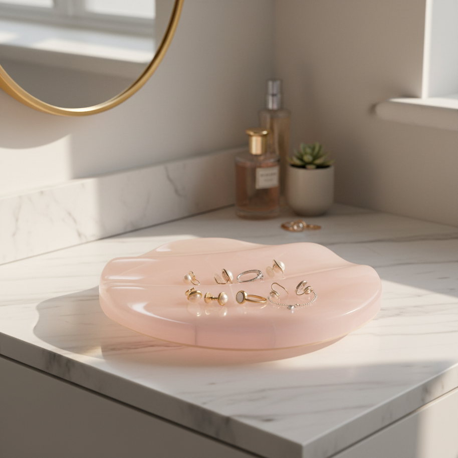 Aurelle Pink Onyx Wave Tray