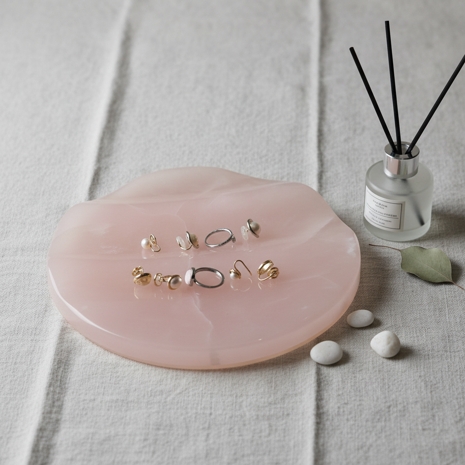 Aurelle Pink Onyx Wave Tray