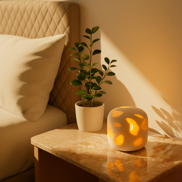 Lunis Marble Dome Lamp – Wireless Solid Stone Design Light