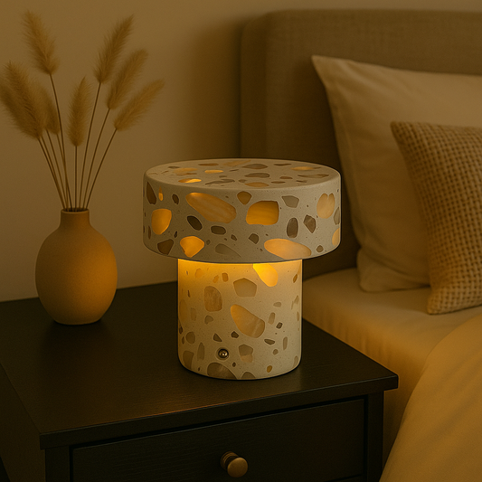 Noirra Marble Column Lamp