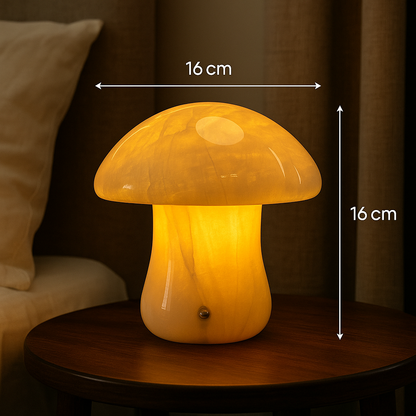 Eden Marble Mushroom Lamp – Solid Stone with Warm Glow