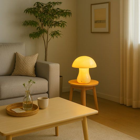 Eden Marble Mushroom Lamp – Solid Stone with Warm Glow
