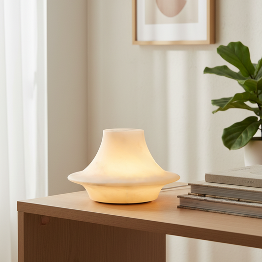 Oria Marble Glow Lamp – Solid Stone with Sculptural Design